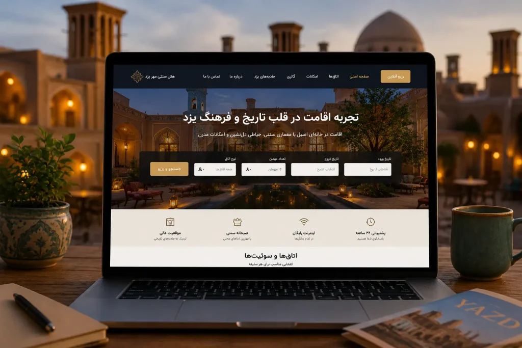 طراحی سایت برای هتلها و اقامتگاههای یزد؛ جذب مسافر از گوگل 1 طراحی سایت برای هتل ها و اقامتگاه های یزد؛ جذب مسافر از گوگل 1